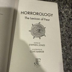 Horrorology: A Lexicon of Fear HARDCOVER Stephen Jones Barker Horror Anthology