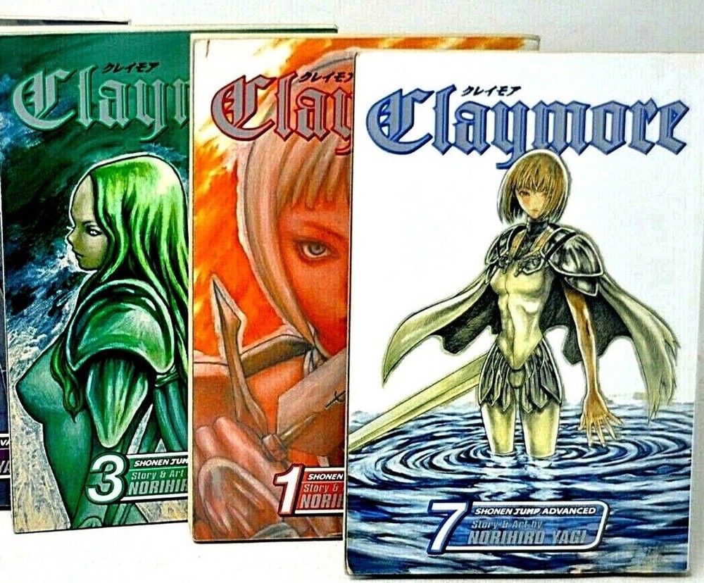 Claymore Volume 1 3 & 7 Shonen Jump Advanced English Manga Book Set Lot