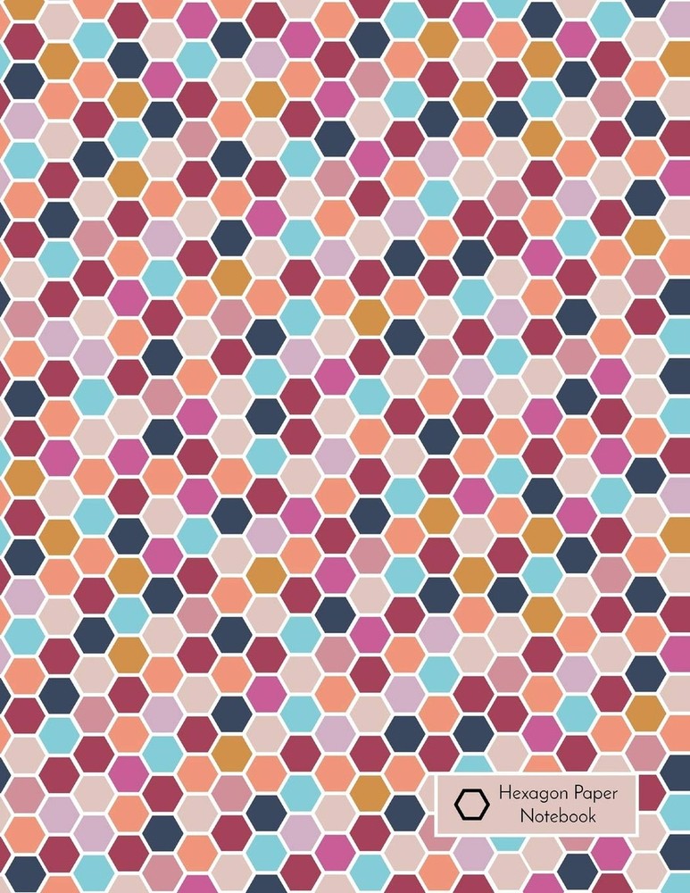Hexagon Paper Notebook: 1/4 inch (0.25 in) Hex Graph Paper, 8.5″ x 11″, 50 sh…