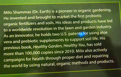 Dr. Earth Home Grown Food By Milo Shammas-Paperback 221 Pages-First Edition