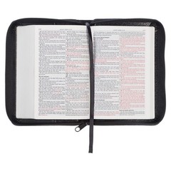 KJV Holy Bible Mini Pocket Bible Zippered Black Faux Leather – Imitation Leather