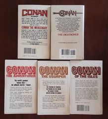 Lot of 5 Vintage CONAN Paperback Books Hyborian Age Stories Ace Sci Fi TOR