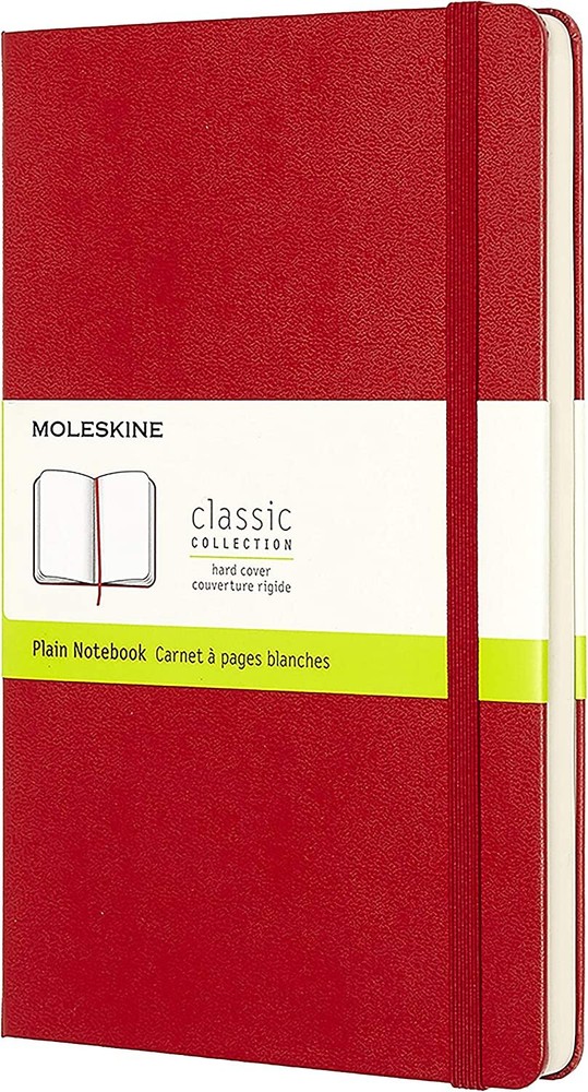 Moleskine Classic Notebook Hard Cover Large Plain/Blank Scarlet Red 240 Pages