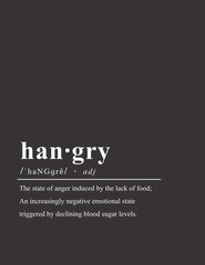 Hangry Dictionary Definition Blank Recipe Book (8.5 x 11 Inches): A DIY Crea…