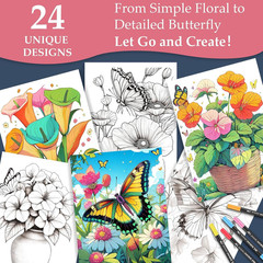 Coloring Book for Adults Relaxation, 24 Pages Adult Coloring Books for Women