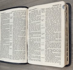 RARE 1963 Compact Harper BLUE MOROCCO Leather KJV Bible Eyre Spottiswoode 2400X
