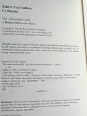 The Unbreakable Child – Paperback By Richardson, Kim Michele, Autographed