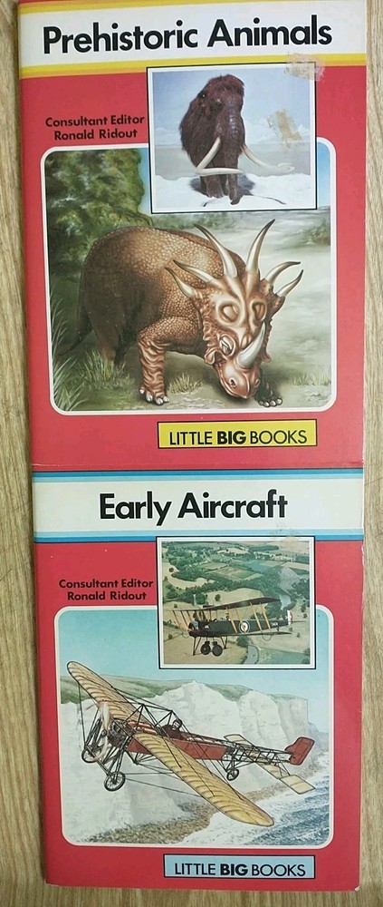Lot 2 Prehistoric Animals/Early Aircraft by Big Little Books 1977 Purnell & Sons