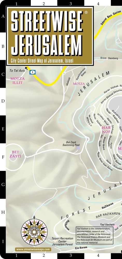 Streetwise Jerusalem Map – Laminated City Center Street Map of Jerusalem, Is…