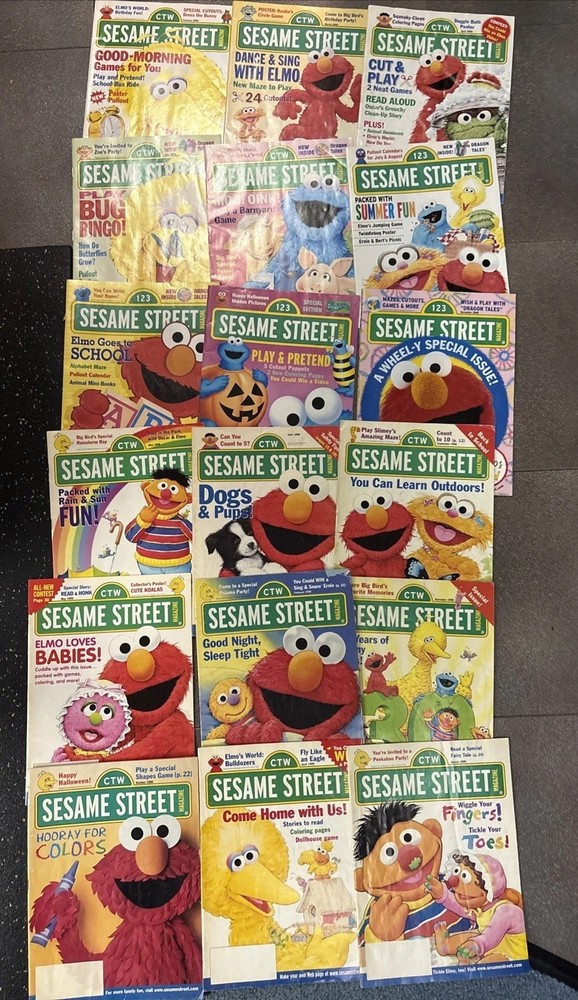 CTW sesame street magazine lot Of 18 – 1998 1999 & 2000 Vintage Elmo Big Bird