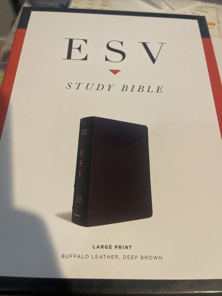 ESV Study Bible, Large Print (Buffalo Leather, Deep Brown) by Esv Bibles: New