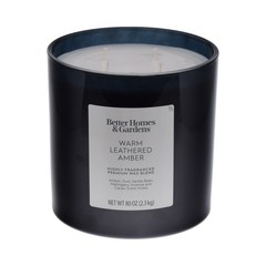 Warm Leathered Amber Scented 4-Wick 80Oz (2.26 Kg) Large Oversized Jar Candle