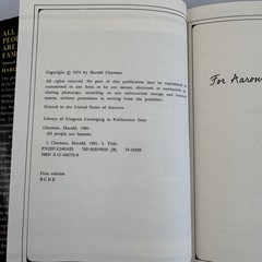 All People Are Famous Harold Clurman 1974 First Edition Biography Harcourt