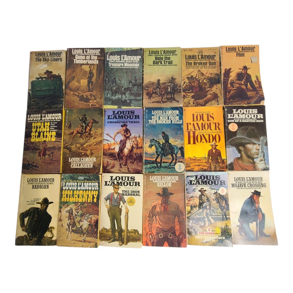 18 Piece Lot Of Louis L’amour Western Trade Paperback Books Titles As Shown