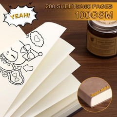Thick Blank Journal Notebook 400 Pages 3.9 × 5.5 No Lines Soft Leather Pocket…