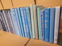 Lot of 10 Hardcover BLUE NAVY AQUA TEAL Shades Books for Staging Prop Decor