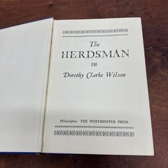 The Herdsman Dorothy Clarke Wilson 1946 Biblical Fiction Westminster Press