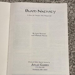 Atlas Games Blood Nativity Vampire: The Masquerade Story PB Illustrated 1991