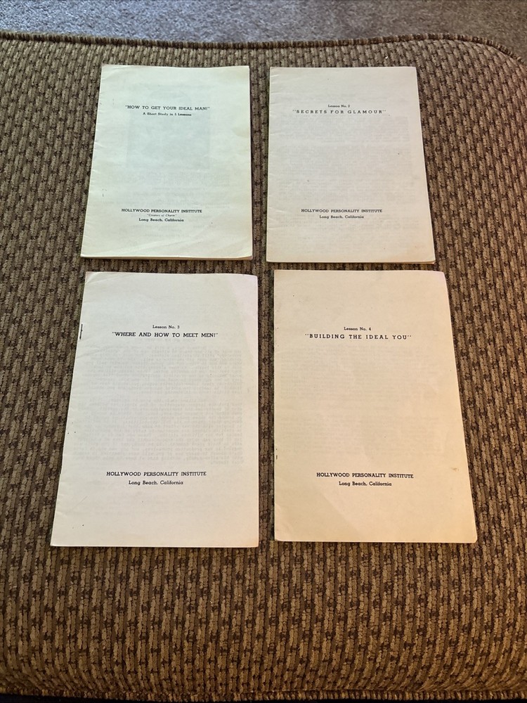 4 Pc 1940s “How To Get Your Ideal Man”booklets Hollywood Personality Institute