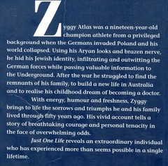 JUST ONE LIFE Zygfryd Atlas, AutoBiog of WWII POLISH Jewish SURVIVOR 294 pages