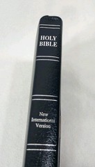 NIV Trimline Bible 1984 Zondervan Blue Bonded Leather Snap Flap Red Letters