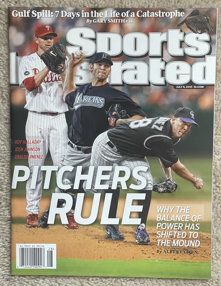 SPORTS ILLUSTRATED 2010 PITCHERS RULE-ROY HALLADAY-JOHNSON-JIMENEZ-MLB-NO LABEL