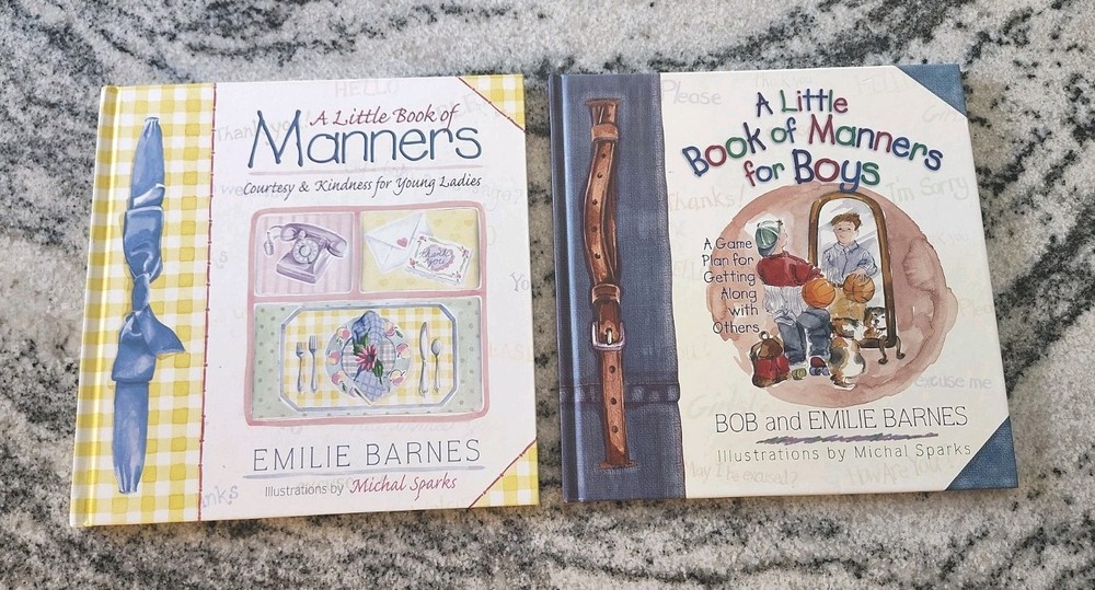 Lot of 2 A Little Book of Manners For Boys And Young Ladies by Emilie Barnes