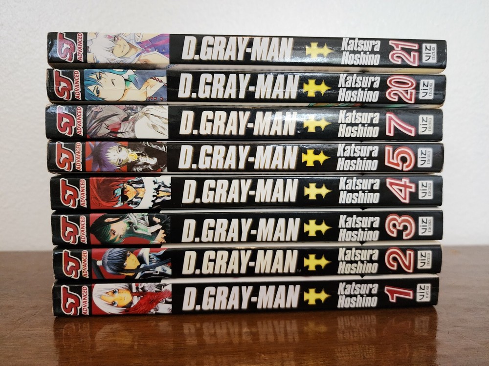 D.Gray man Volumes 1,2,3,4,5,7,20,21 Manga Lot of 8, English Shonen Jump Anime