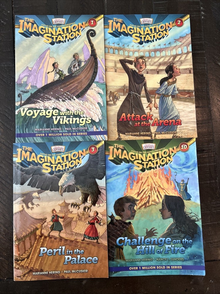 Lot Of 4 IMAGINATION STATION Series Books 1 2 3 10 Adventures In Odyssey