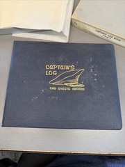 Vtg Yacht Log Book Boating Captains Log Guest Book Leatherette Samuel Ward Bt28