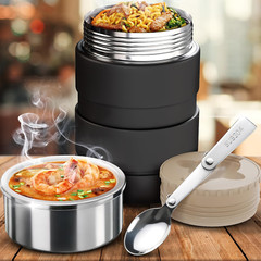 Stainless Steel Thermo for Hot Food 17OZ with Folding Spoon, Vacuum Insulated Fo