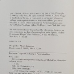 William Morrow 101 Reasons to Dump Your Man and Get a Cat Hardcover Molly Katz …