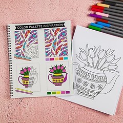 Calming Coloring Book For Adults 31 Pages Sea Shells Flowers Mandalas Feathers