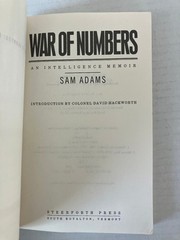 War of Numbers Sam Adams 1994 Intelligence Memoir Steerforth Press Paperback