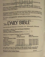 The Daily Bible In Chronological Order 365 Daily Readings NIV Large Print Ed PB