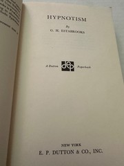 HYPNOTISM by George H. Estabrooks (1957) Trade Paperback RARE