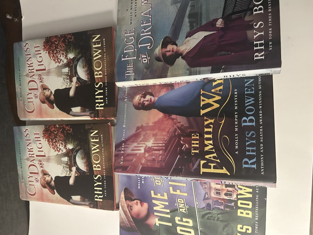 Lot of 5 Rhys Bowen Molly Murphy Mystery Hardcover Books City of Darkness &
