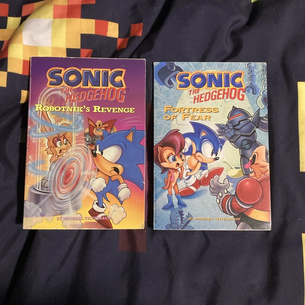 90s SEGA Sonic The Hedgehog 2 Book Lot TROLL – Robotniks Revenge Fortress Fear