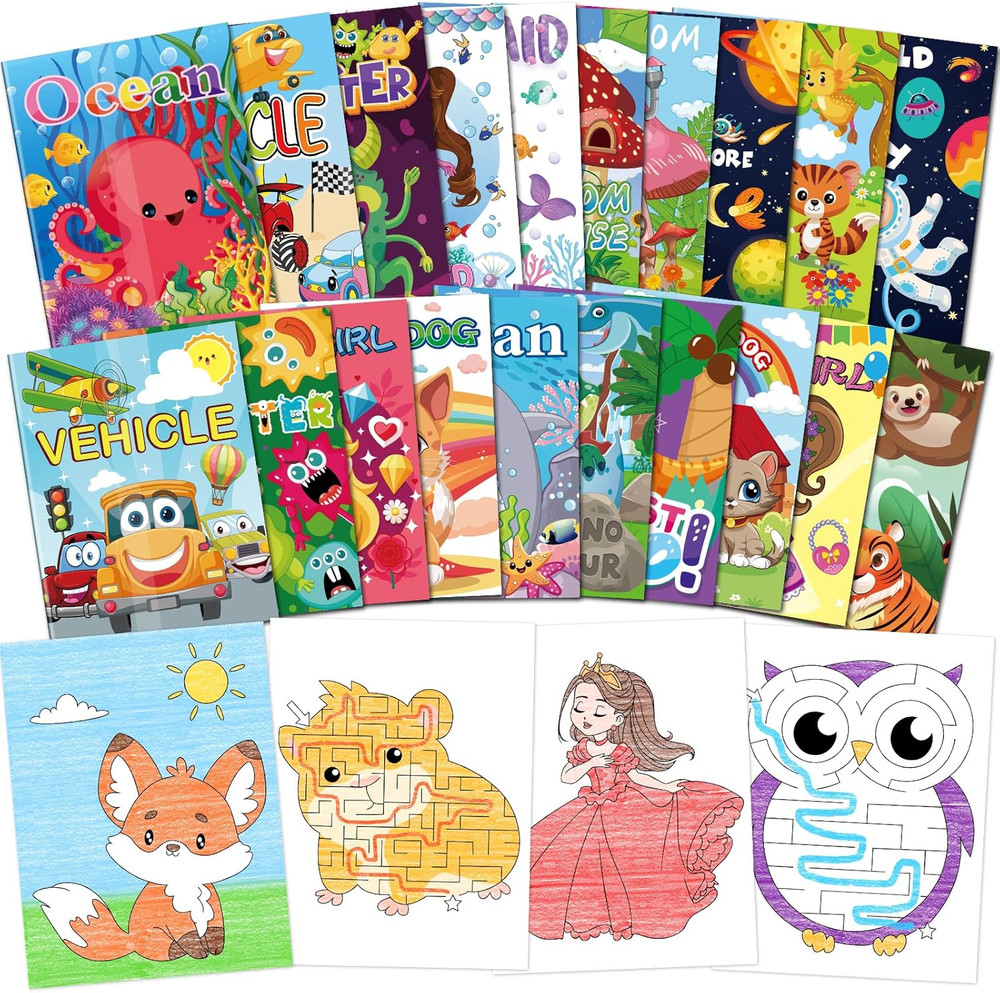 20 Pcs Small Coloring Books for Kids Ages 4-8(5.1*6.7in), Bulk Coloring Books fo