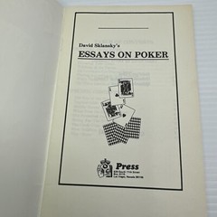 David Sklansky’s Essays on Poker 1981 Booklet GBC Press