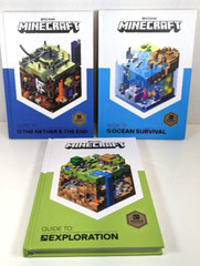 Set of 3 MINECRAFT Guides by Mojang AB HC~Ocean Survival~Expoloration~The Nether