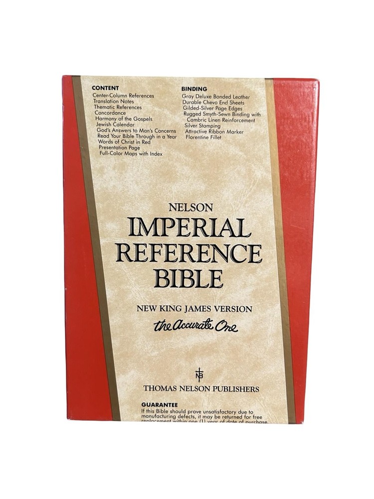 Nelson Imperial Reference Bible NKJV Red Letter Indexed Bonded Leather w/ Box