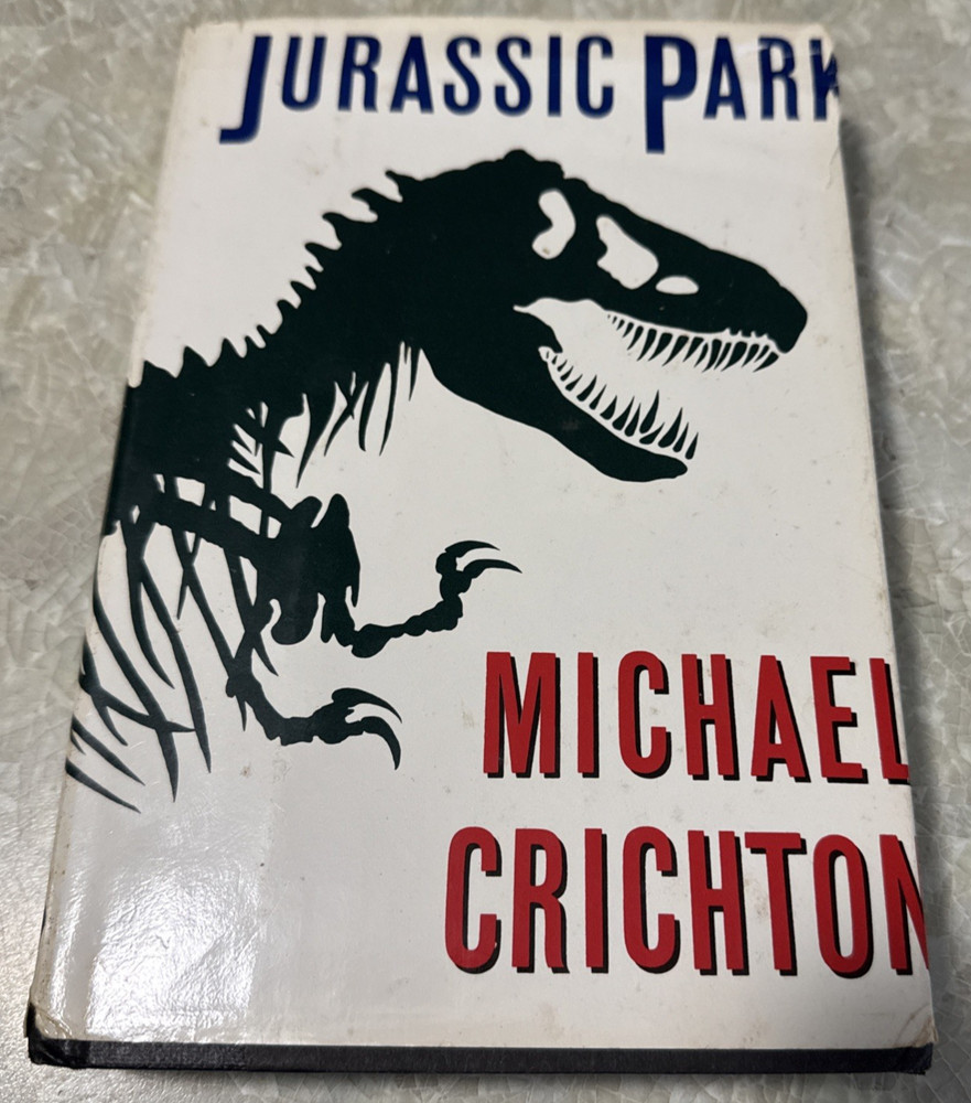 1990 Michael Crichton’s JURASSIC PARK Black Hardcover Borzoi Knopf No Barcode