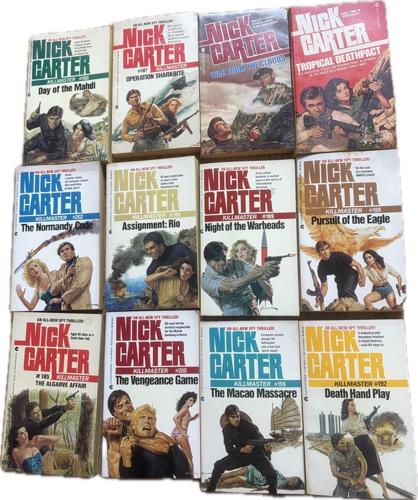 Nick Carter: Killmaster Award Books Paperbacks 1960’s-1970’s – Lot Of 12