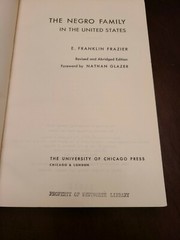 The Negro Family in the United States by E. Franklin Frazier, Revised, 1973, PB