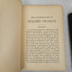 Autobiography Of Benjamin Franklin & Other Papers Set Of 2 Vintage Hardcover