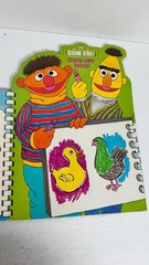 Sesame Street Wipe-Off Book Ernie Bert Big Bird Vintage CTW Activity
