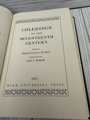 Coleridge on the Seventeenth Century Brinkley 1955 HC Duke Univ Press