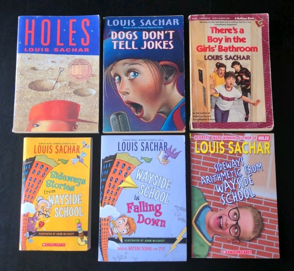 Lot of 6 Louis Sachar PBs- Holes, Wayside School, Bathroom, Jokes