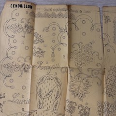 Rare Antique French Embroidery Pattern Sheet – Cendrillon Journal (October 1858)
